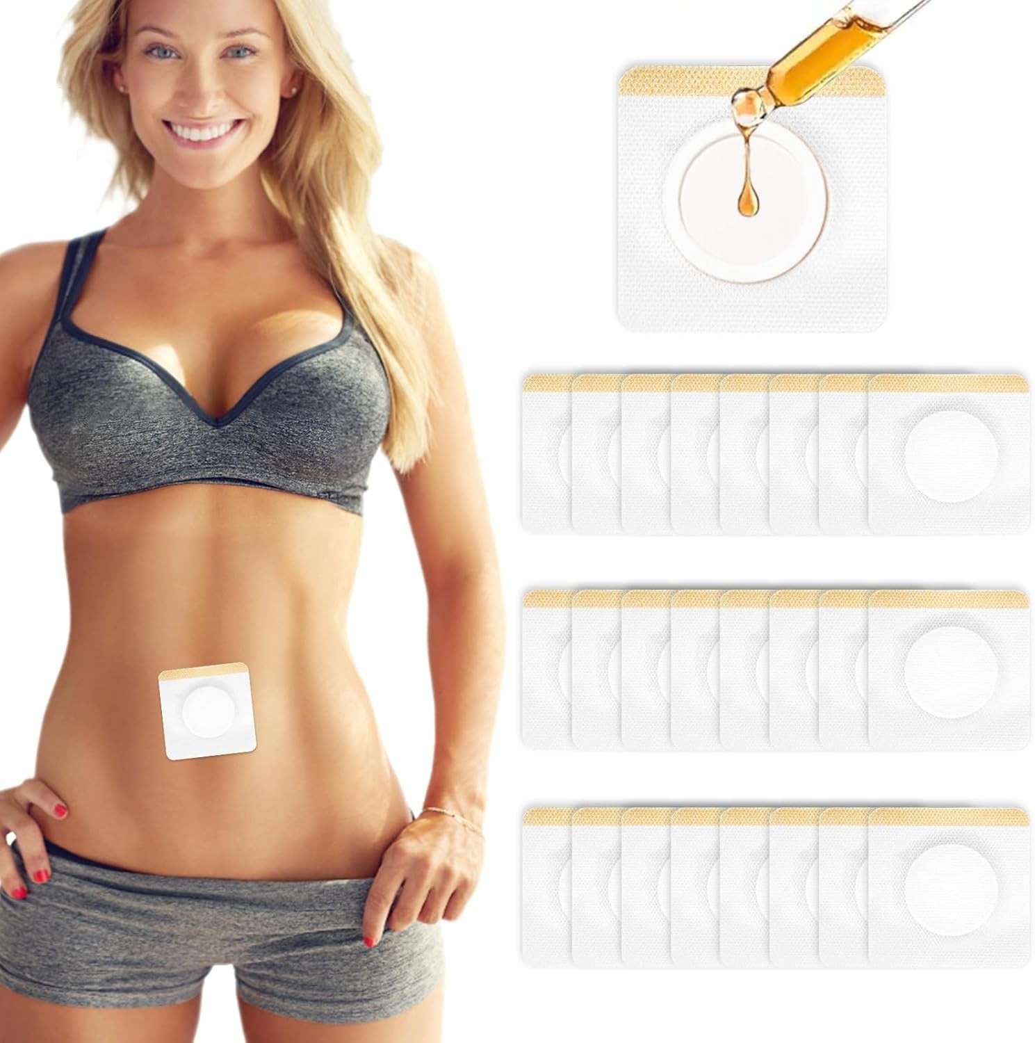 36Pcs Castor Oil Patches, Organic Cotton Castor Oil Patches for Belly Button, Ma