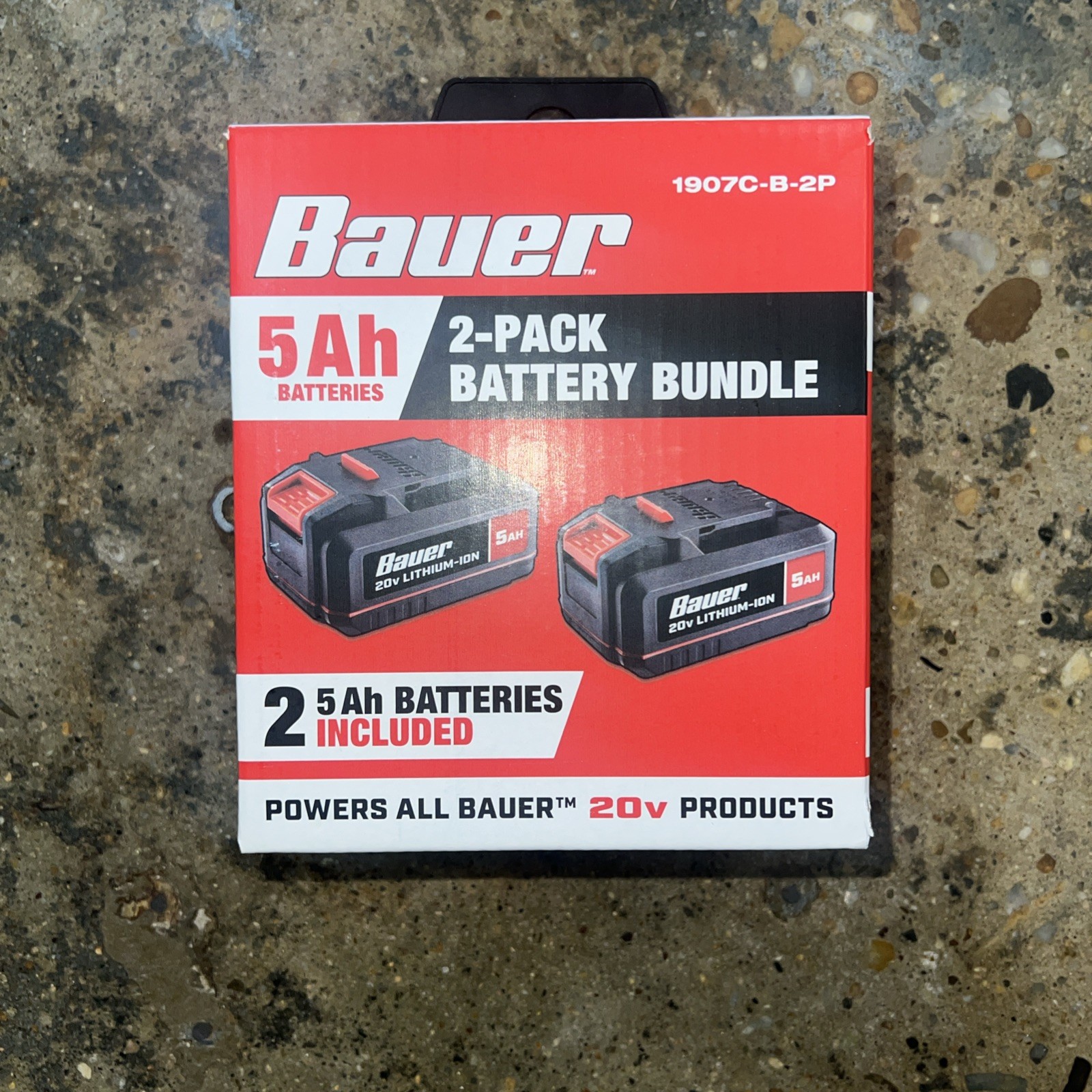 NEW....Bauer 20V 5 Ah Lithium-Ion Battery Bundle, 2-Pack, 1907C-B-2P, 71270