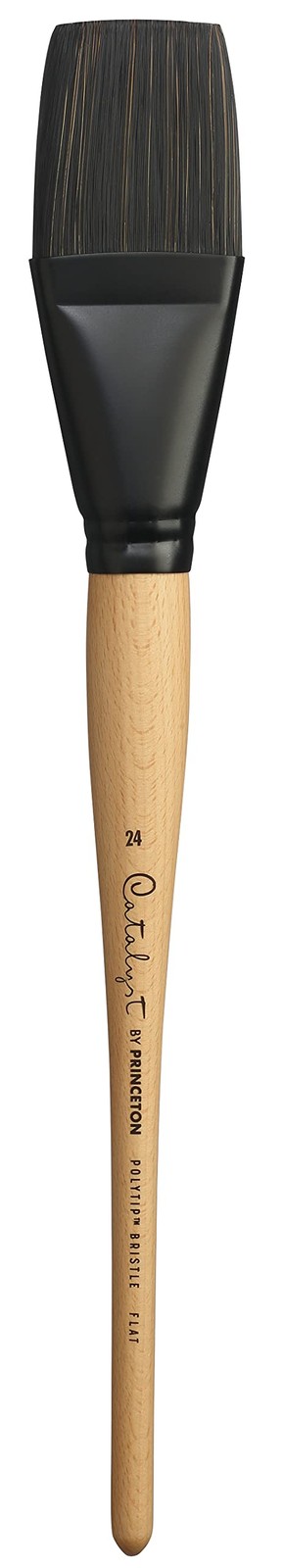 Princeton Catalyst Flat Brush, Synthetic, Long Handle, Size 24, Art Paint