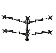 LCD Monitor Desk Mount Adjustable 6 Screens Heavy Duty 10"-24" B