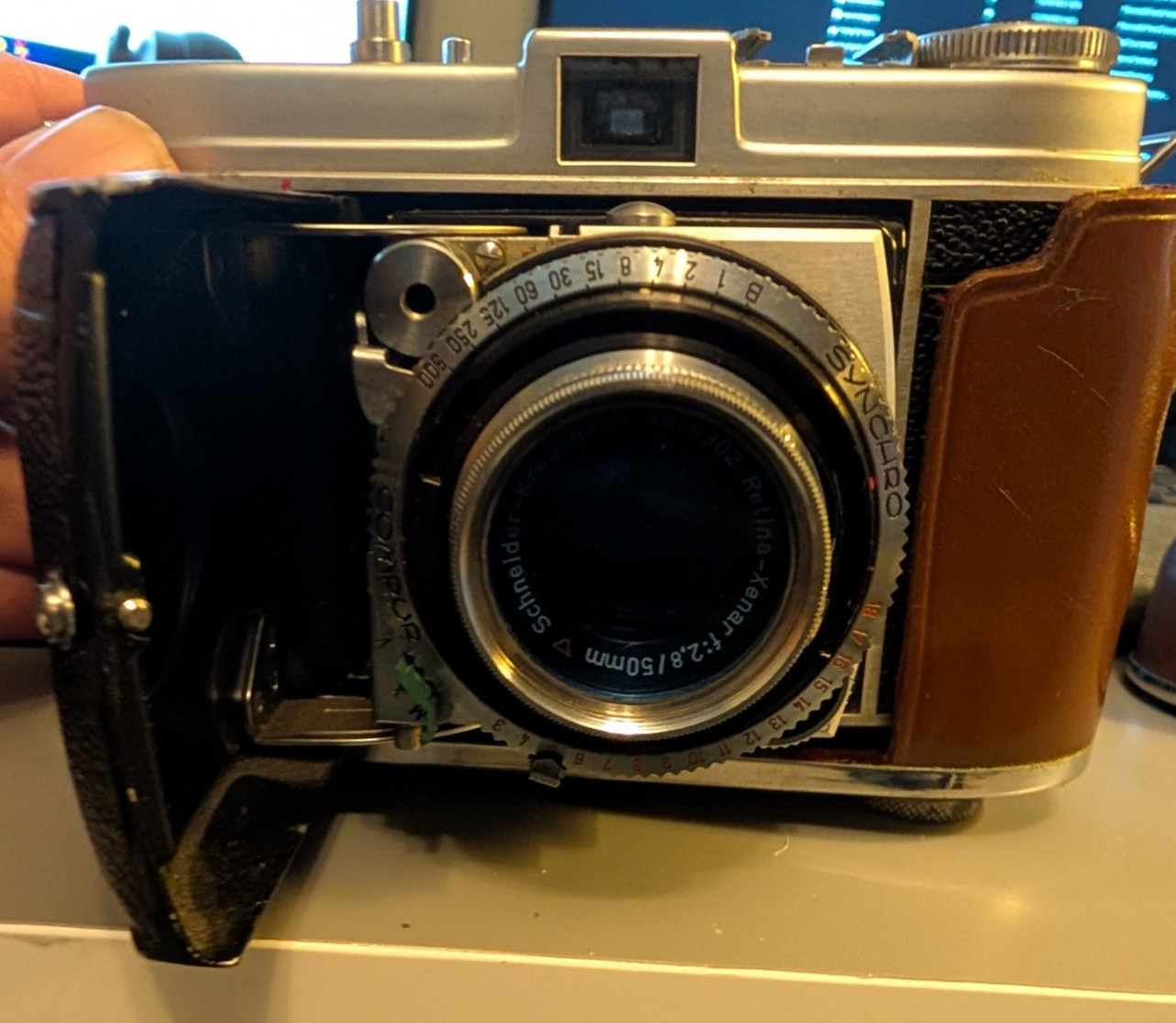 Kodak Retina ib 35mm Camera Xenar 50mm f/2.8 Schneider Lens + Case ForParts Only