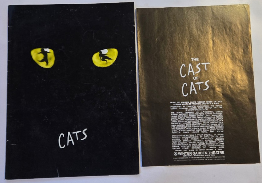 1986 CATS The Musical Broadway Souvenir Program Brochure Book & Cast Bio Insert