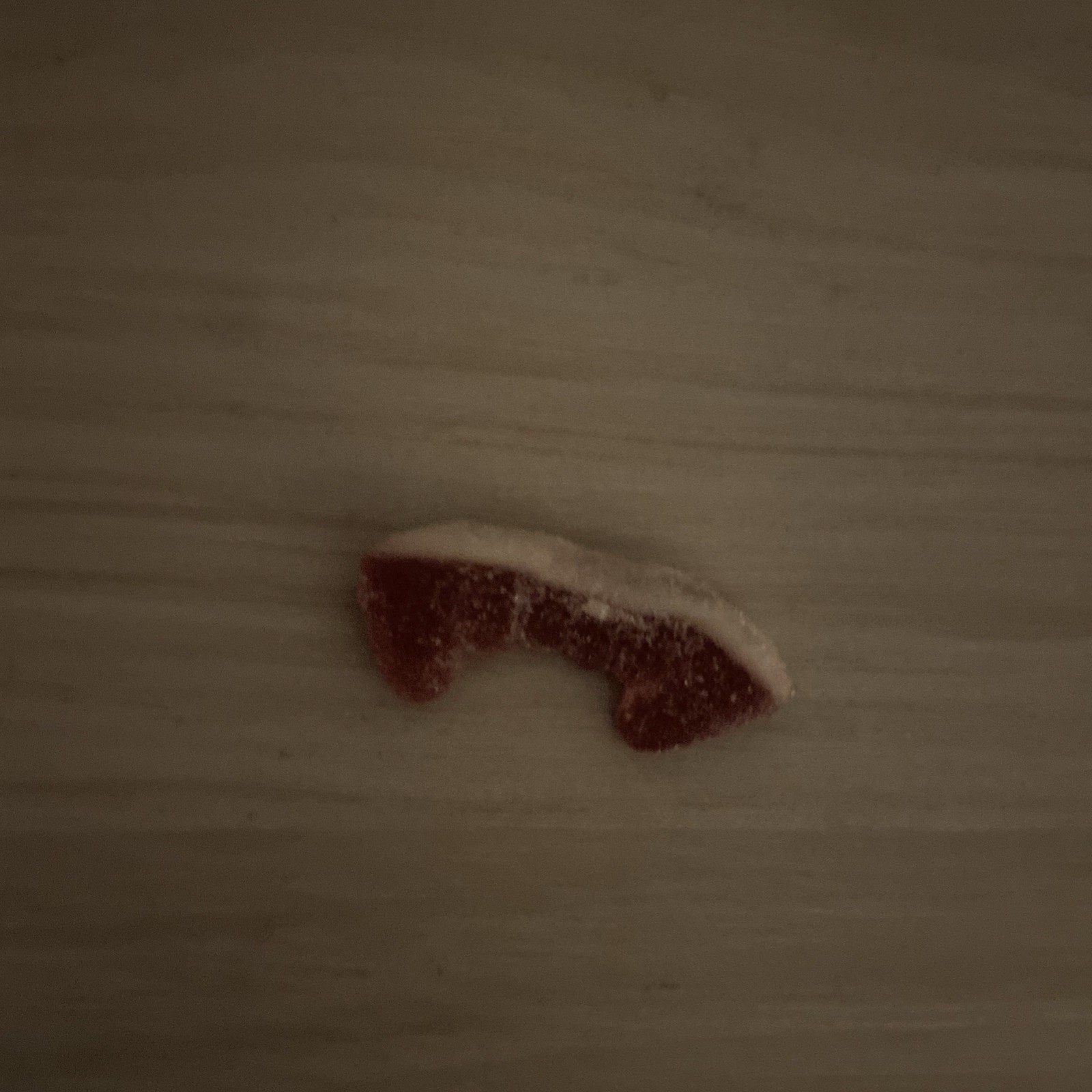 Difffent Peach Ring Looks Like Vampire Fangs