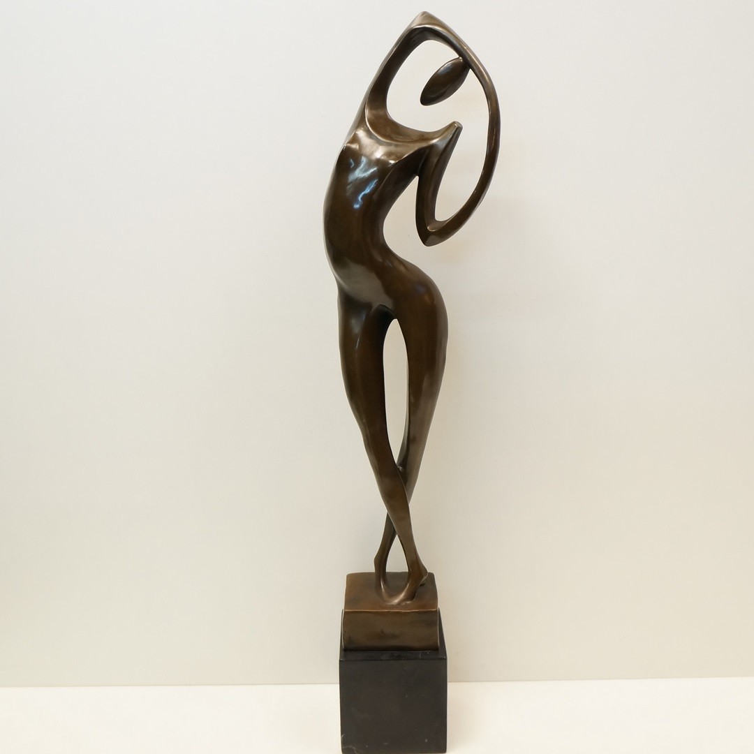 Sexy Modern Style Solid Bronze Signed Statue