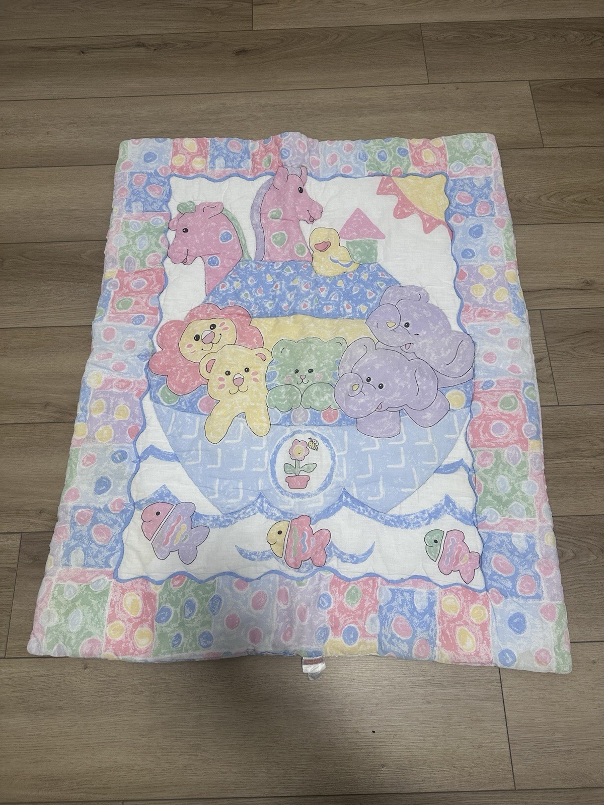 Fisher Price Noah's Ark Boat Crib Comforter Baby Vintage Pre-owned