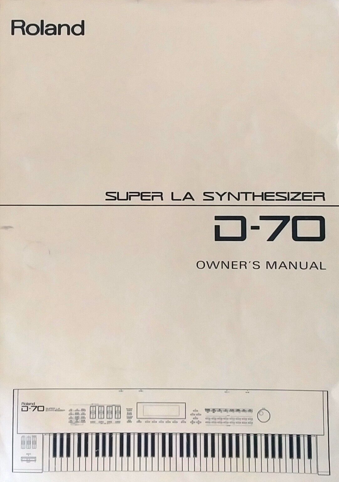 Roland D-70 Synthesizer Keyboard Workstation Original Owner's Manual Book 222 Pg