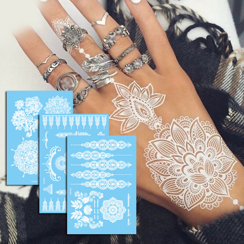 Waterproof Henna Lace Mandala Flower Temporary Body Hands Tattoo Stickers   ∂