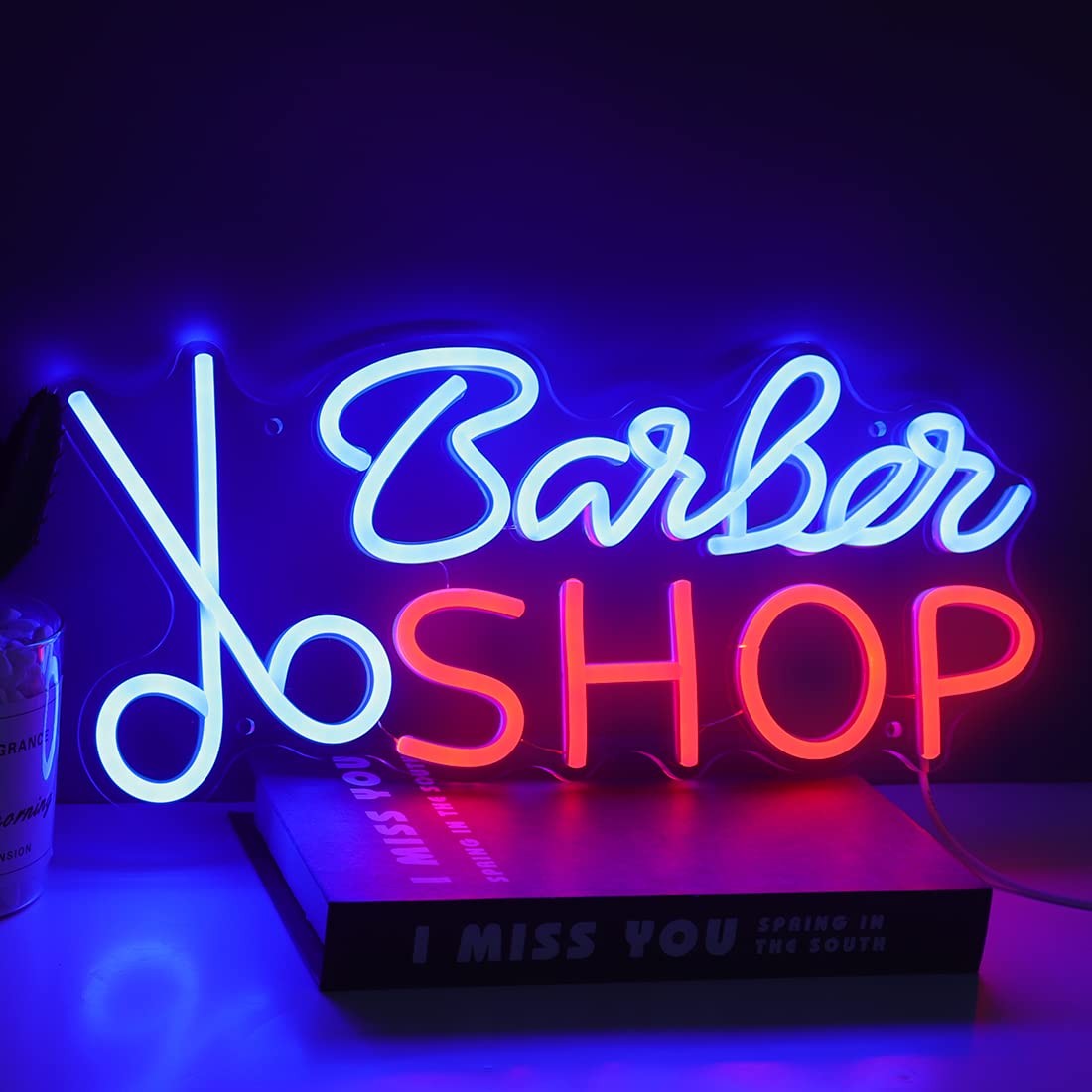 Barber Shop Neon Sign for Hair Salon Studio LED Light Up Business Store Sign ...