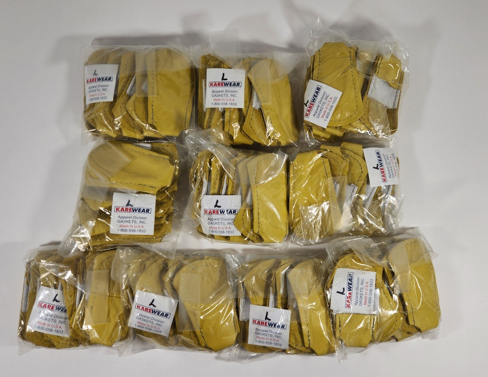 LOT OF 100 KARE WEAR SIZE LARGE LEATHER FINGER GUARD PROTECTORS 