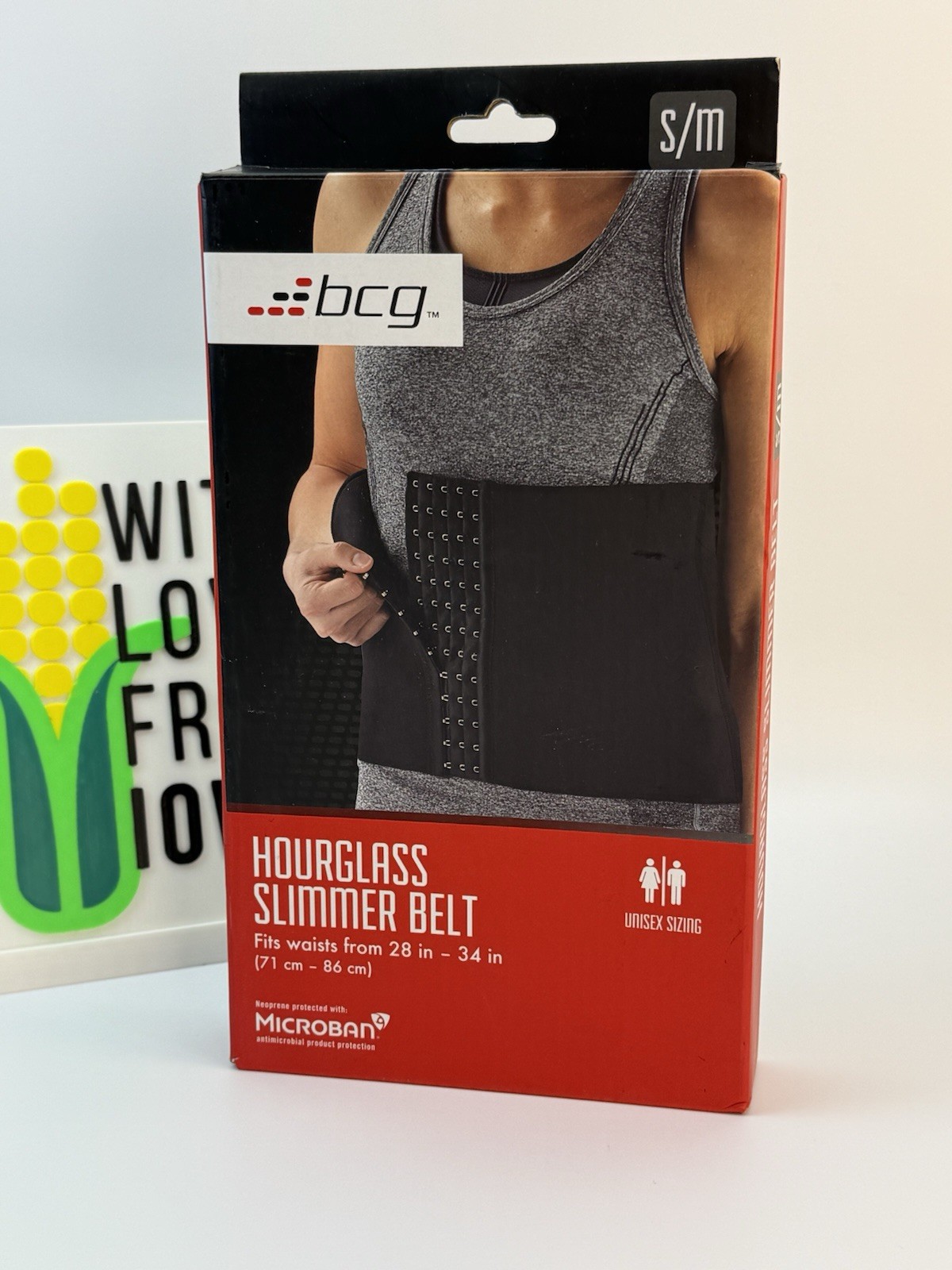 BCG Hourglass Slimmer Belt Unisex S/M 28" 34"  Microban Flatten Your Core!