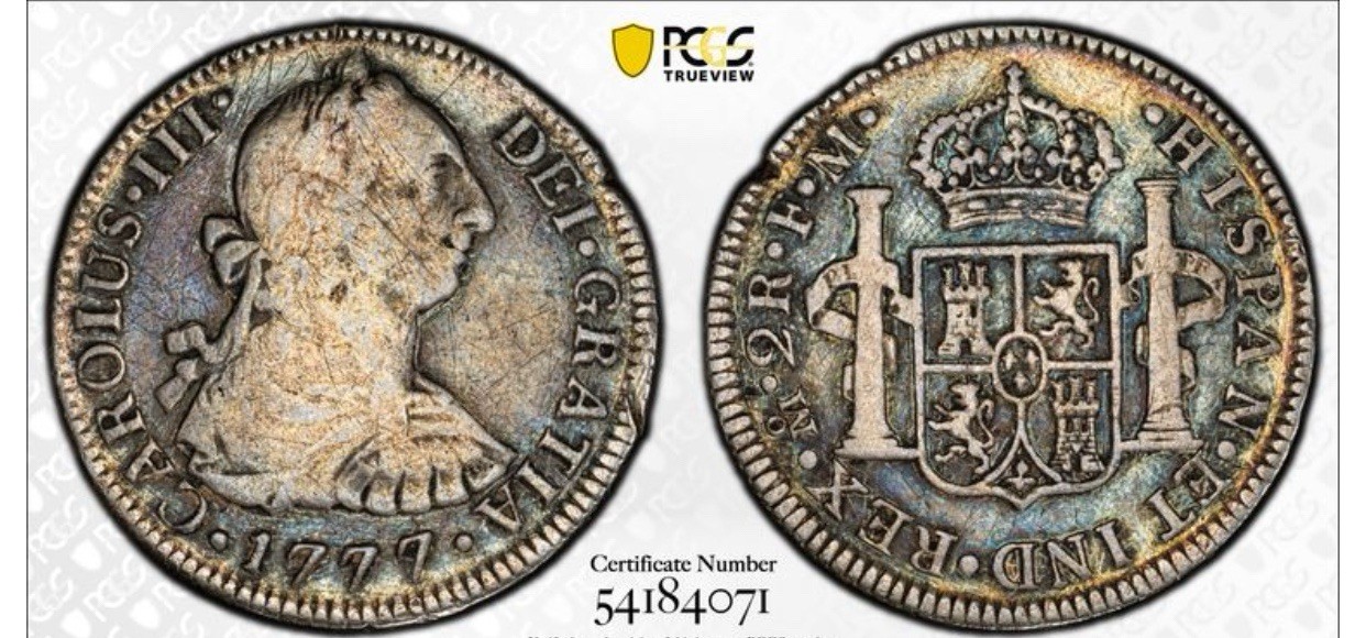 💥1777 MO FM MEXICO 2 REALES PCGS VF⭐SILVER COIN