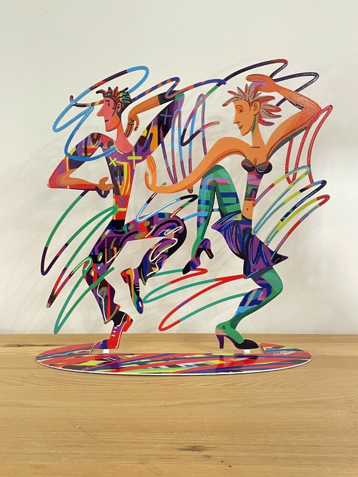 Pop art metal sculpture by David Gerstein " Dancers Twisters"