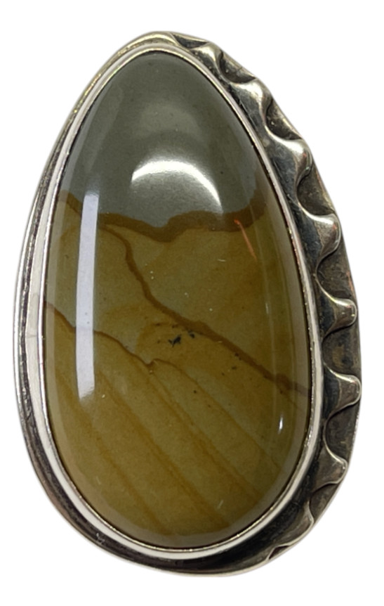 Vintage Southwestern sterling silver jasper pendant