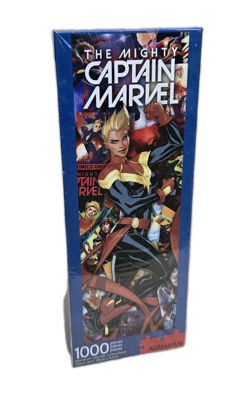 NEW SEALED Mighty Captain Marvel 1000 Pieces Jigsaw Puzzle by Aquarius 12” x 36”
