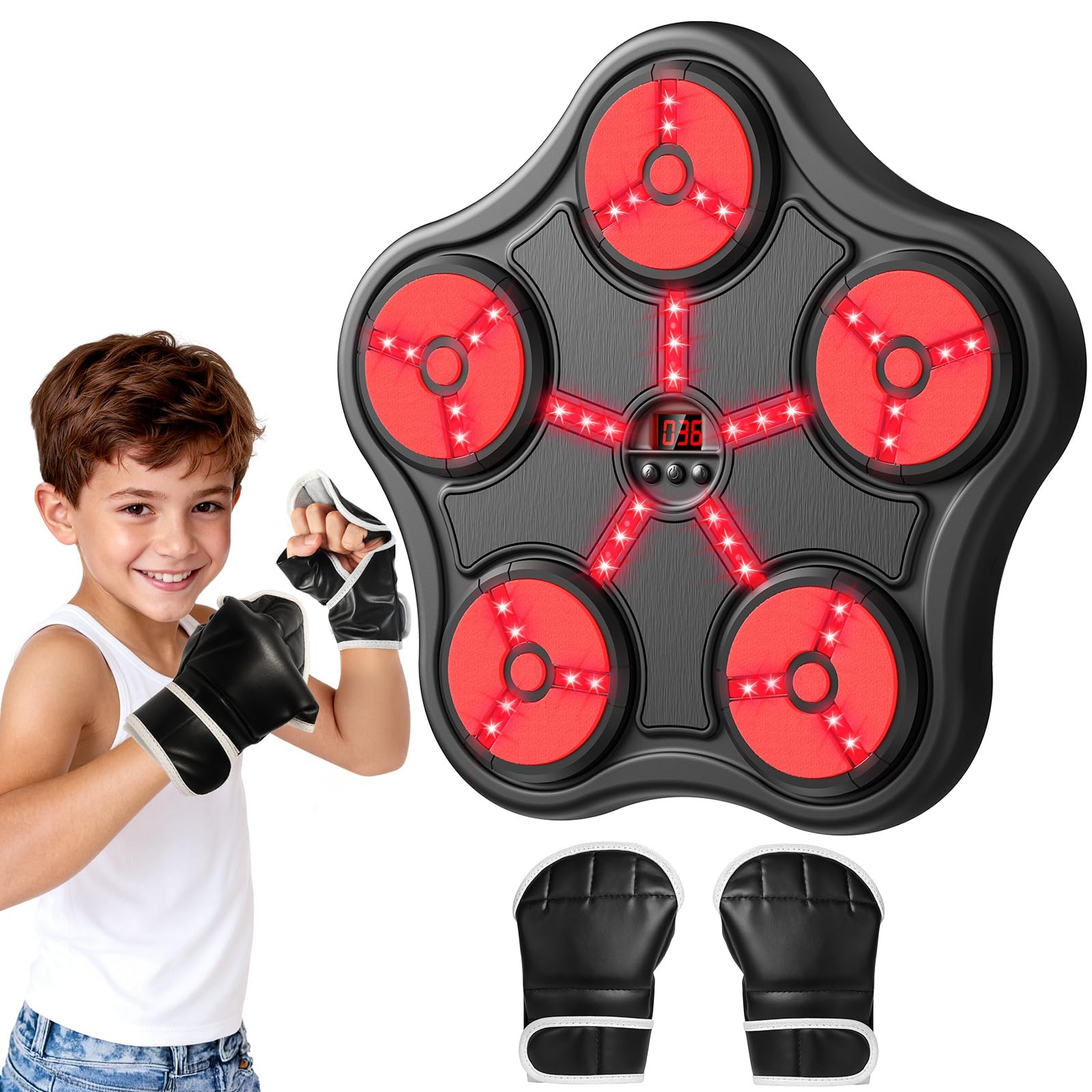 Cool Boxing Machine Toys for Aged 3-12, Wall-Mounted Bluetooth Punching Bag, ...