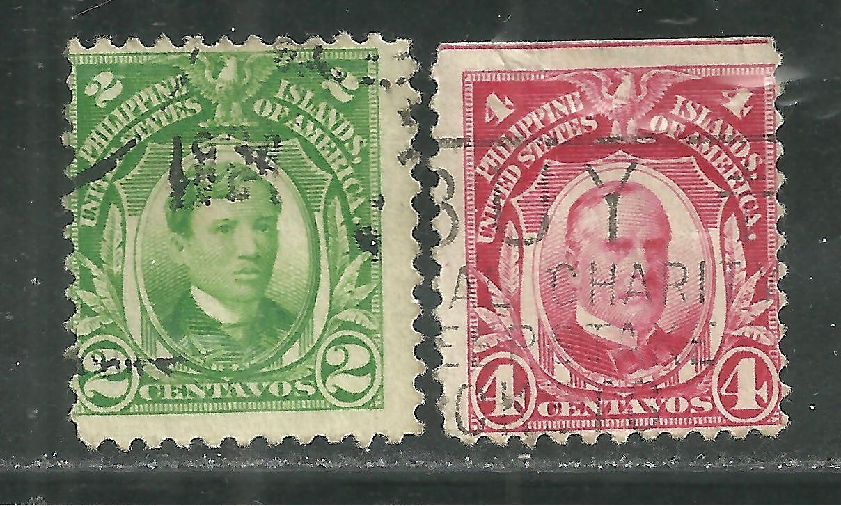 PHILIPPINES 241-42 USED JOSE RIZAL, MCKINLEY