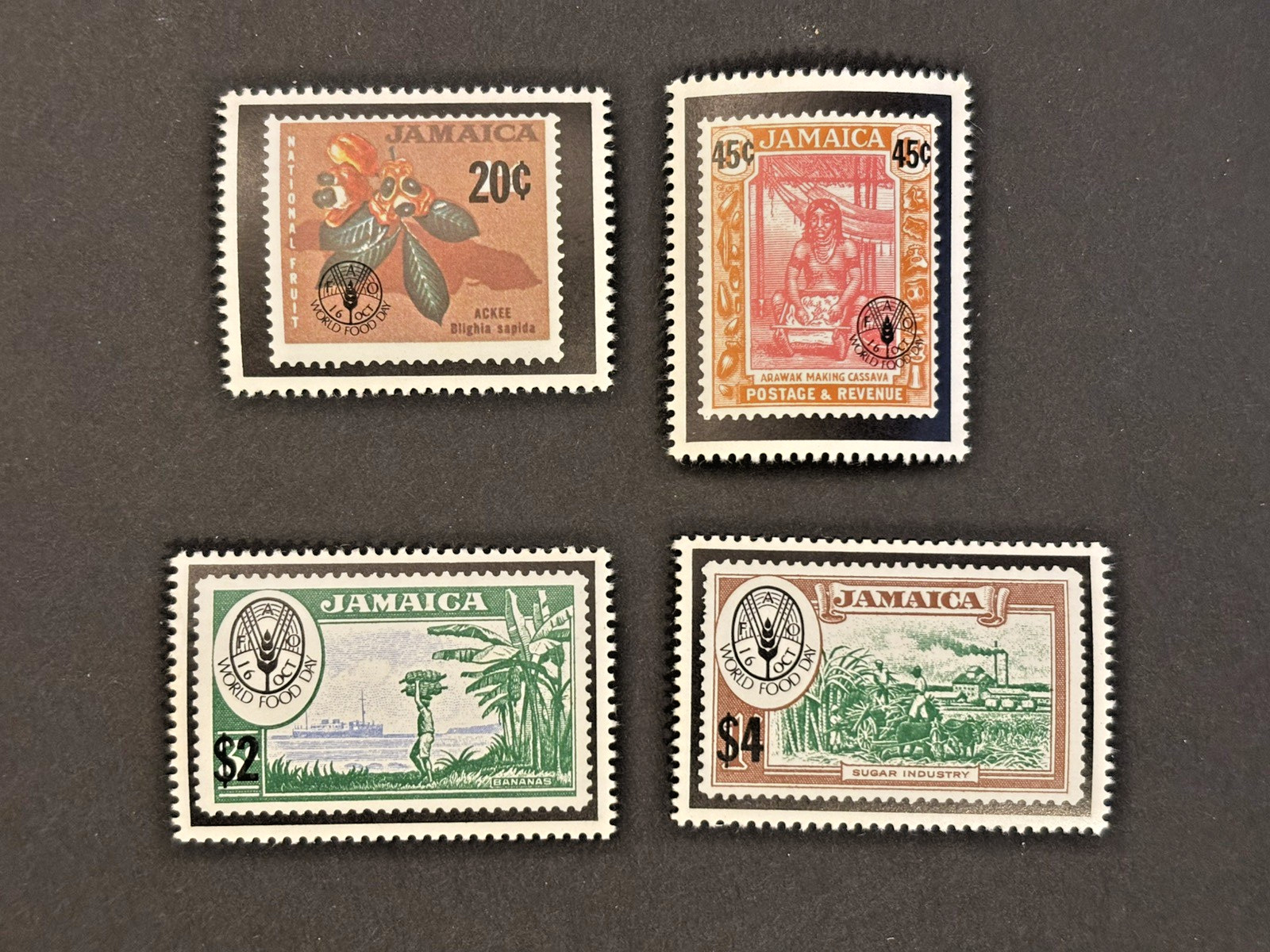 Jamaica: 1981  World Food Day, Stamps on Stamps,   MNH set