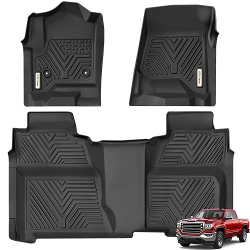  Floor Mats Compatible with 2014-2018 Chevy Silverado/GMC Sierra 1500 Crew 