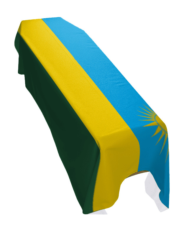 Rwanda Coffin Drape Flag - Premium Quality and Made To Order in the UK