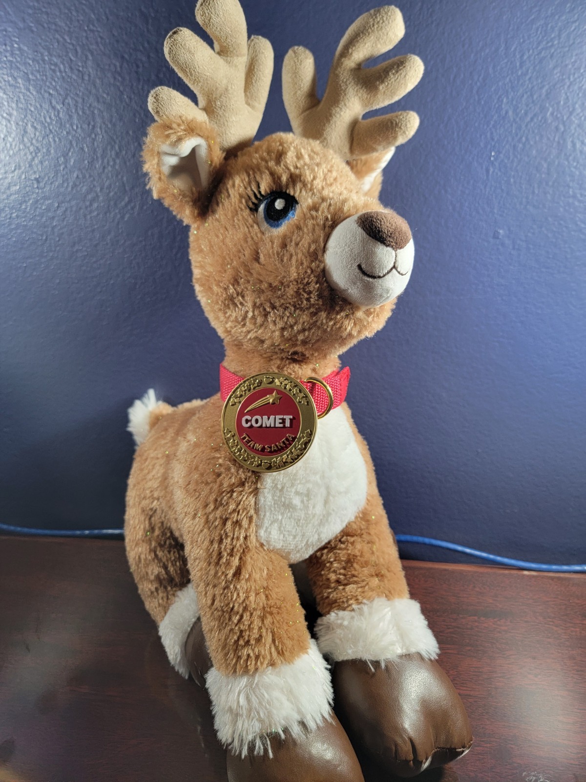 Build-A-Bear Comet Santa Clause Reindeer 16” Plush With Collar
