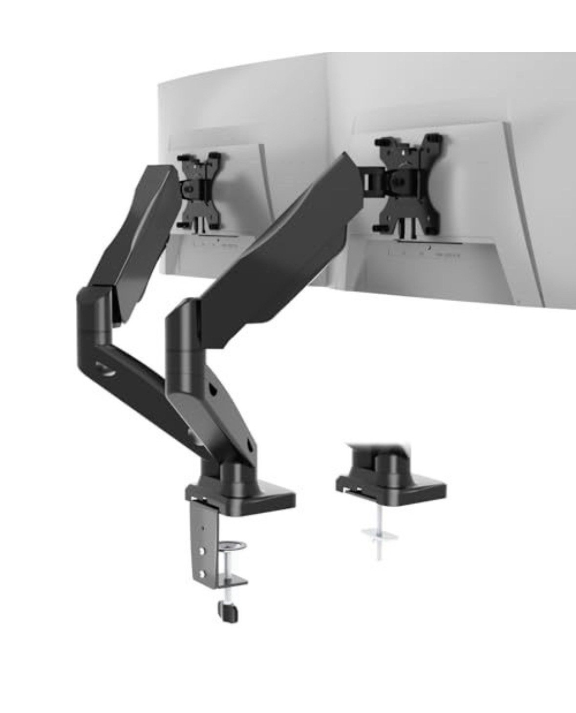 WALI Dual Monitor Stand 17-32” Adjustable Gas Spring Arms Holds 19.8lbs Black