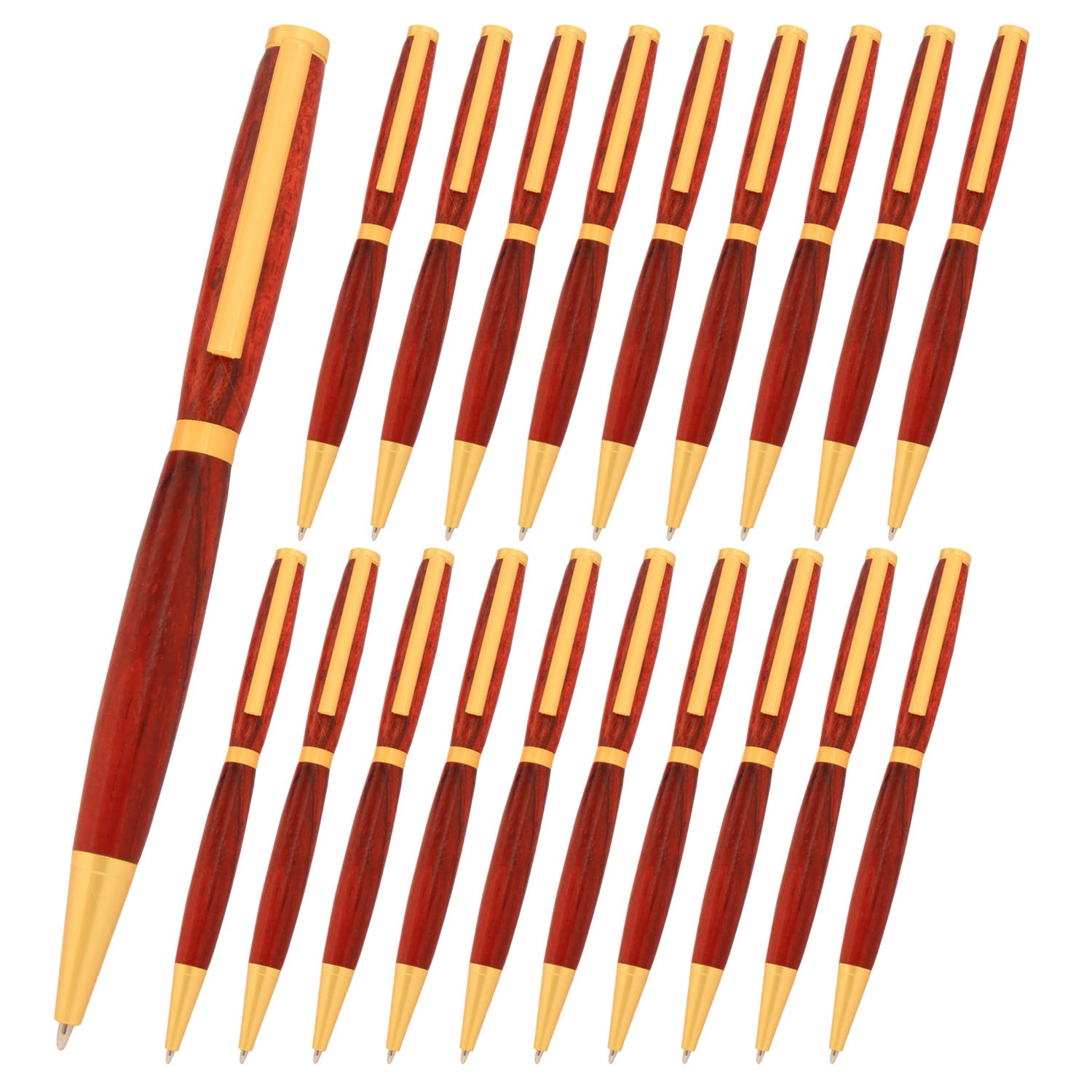 Slimline Pen Kit, Satin Gold Finish, 20 Pack, Legacy Woodturning
