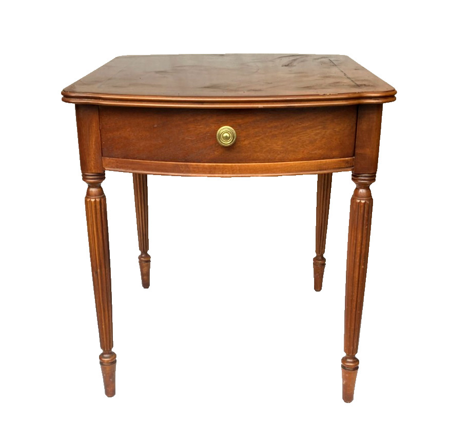 Vintage Lane Cherry Wood Carved Legs End Table with Drawer