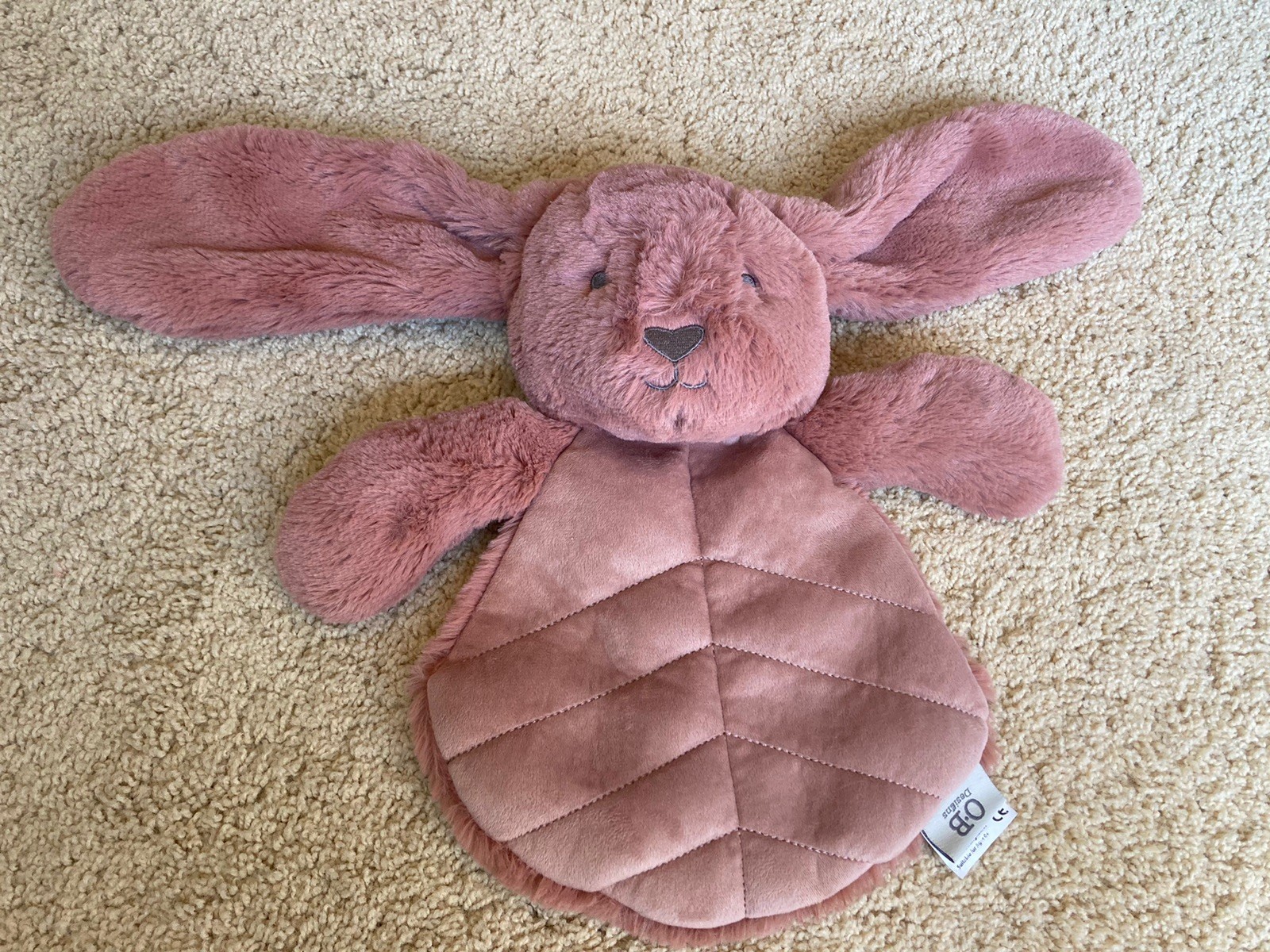 O.B. Designs BELLA BUNNY Plush 10" Incredibly Soft Baby Security Lovey 