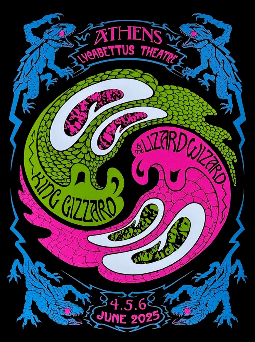 King Gizzard & The Lizard Wizard Athens Lycabettus Theatre 2025 Concert Poster