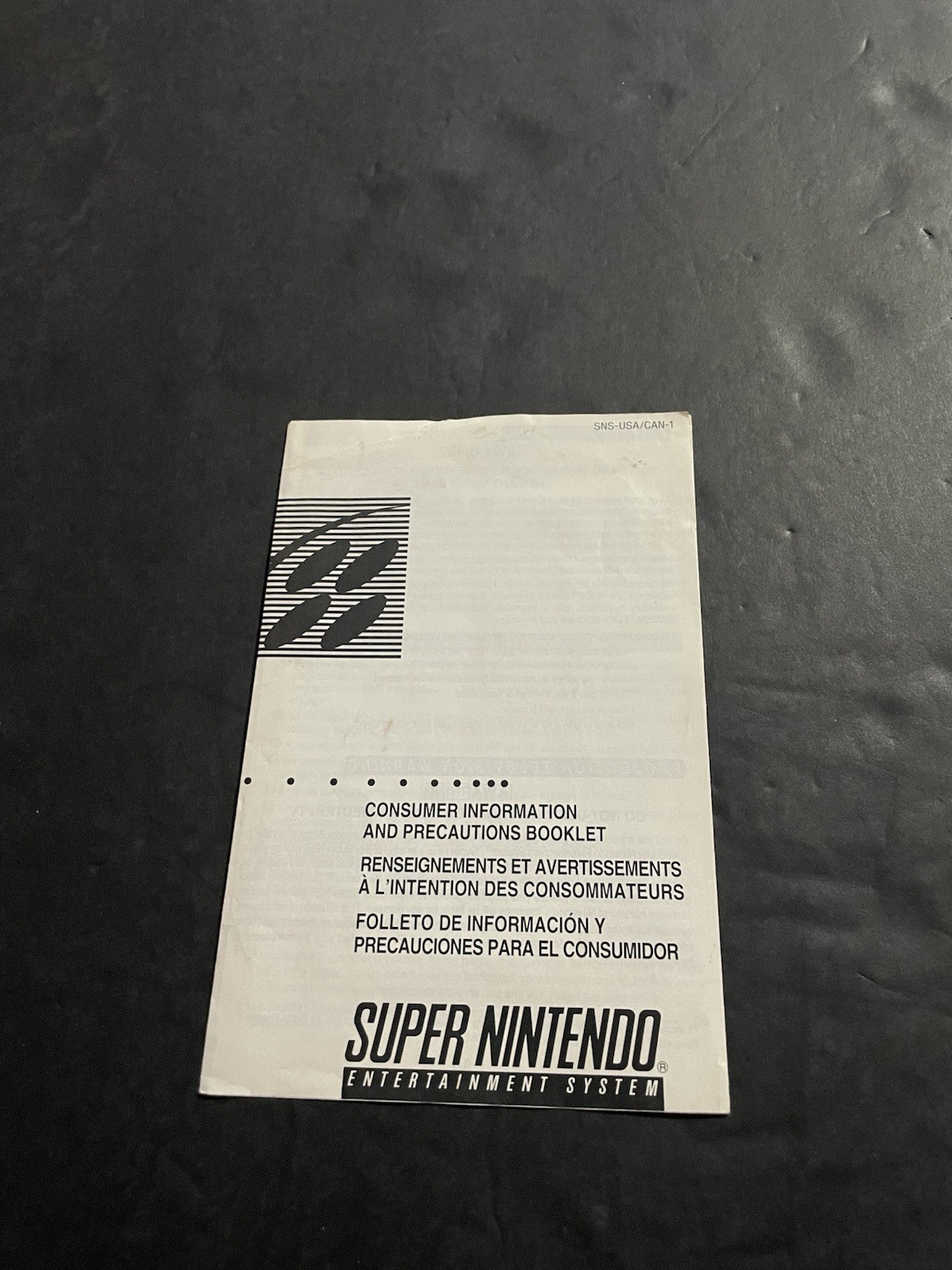 snes Super Nintendo Precaution Insert