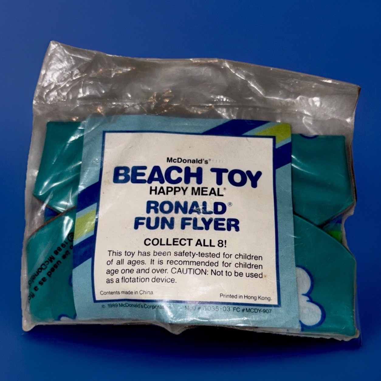 McDonald’s /Ronald Fun Flyer/ Inflatable Beach Toy /Sealed /Happy Meal 1989.