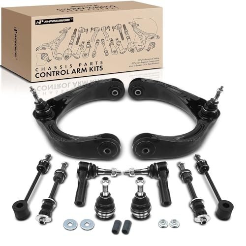  Set of 10, Front Upper Control Arm, Lower Ball Joint, Outer Tie Rod End, 