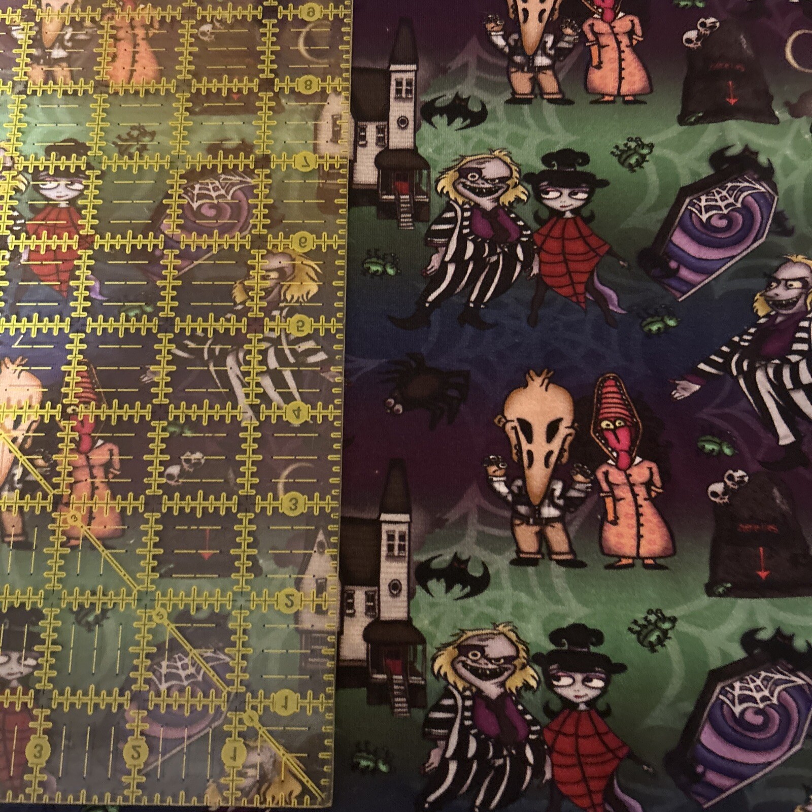 Custom Tumbler Cut Cotton Spandex 9x14 Beetlejuice Inspired