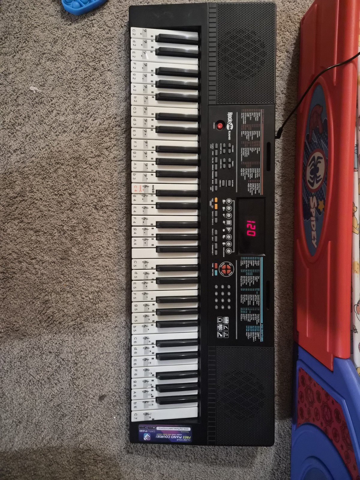 RockJam RJ5061 61-Key Electronic Keyboard Built-in Speaker Mic Input