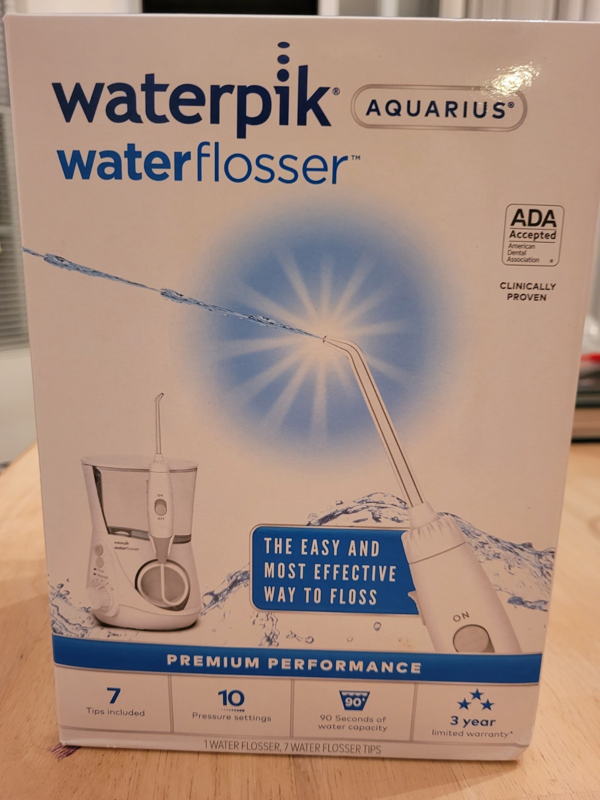 WATERPIK AQUARIUS WATER FLOSSER FOR TEETH CLEANING, White. WP-660C, Sealed Tips