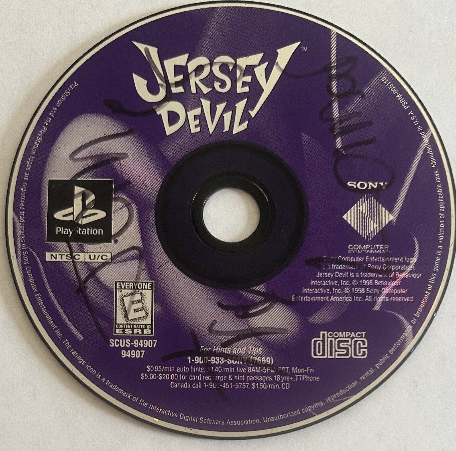 Jersey Devil (Sony PlayStation 1, PS1) DISC ONLY | RARE!!! | M2151