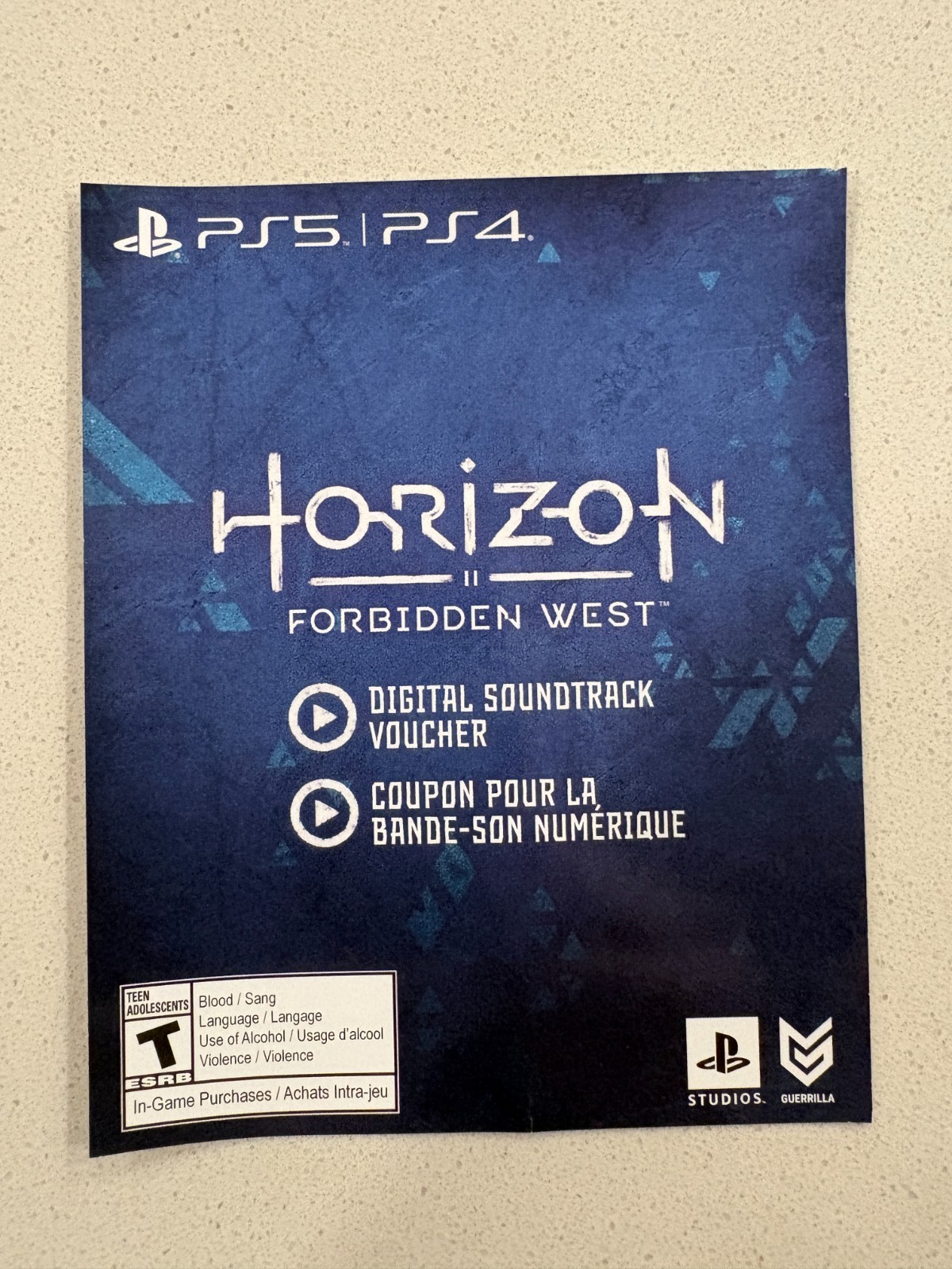 Horizon Forbidden West DIGITAL SOUNDTRACK PS4 / PS5 / PlayStation 5