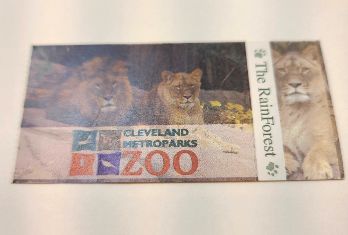 Cleveland Metroparks Zoo Vintage Ticket Stub July 5, 2009