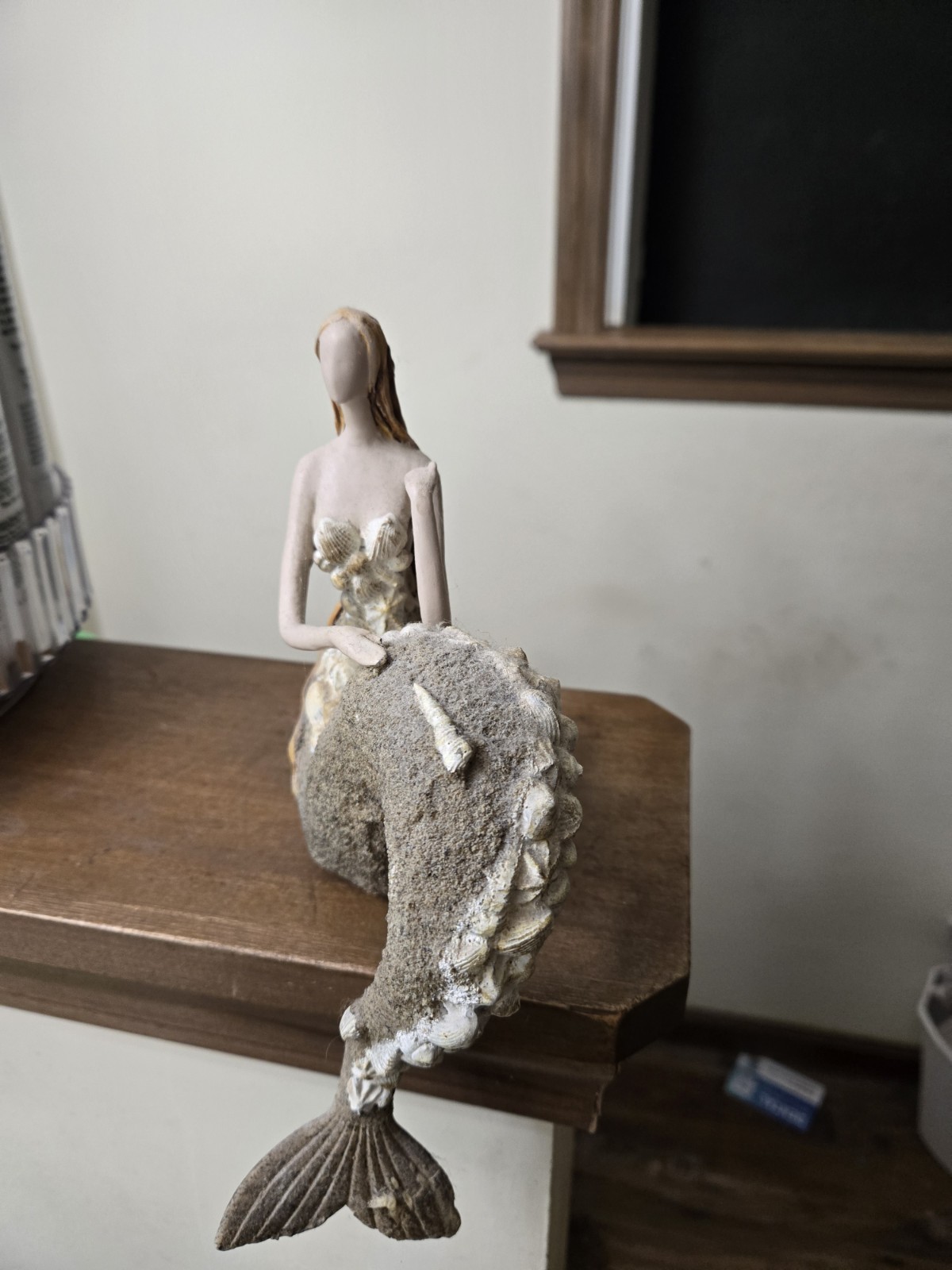 Fantasy Mermaid Figurine with Shell Accents Decorative Collectible