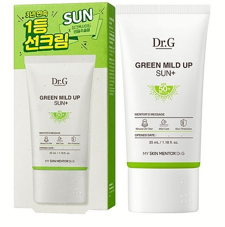 Dr.G Green Mild Up Plus Sunscreen SPF50+ PA++++ 35ml Tone-Up Korean Sun Cream