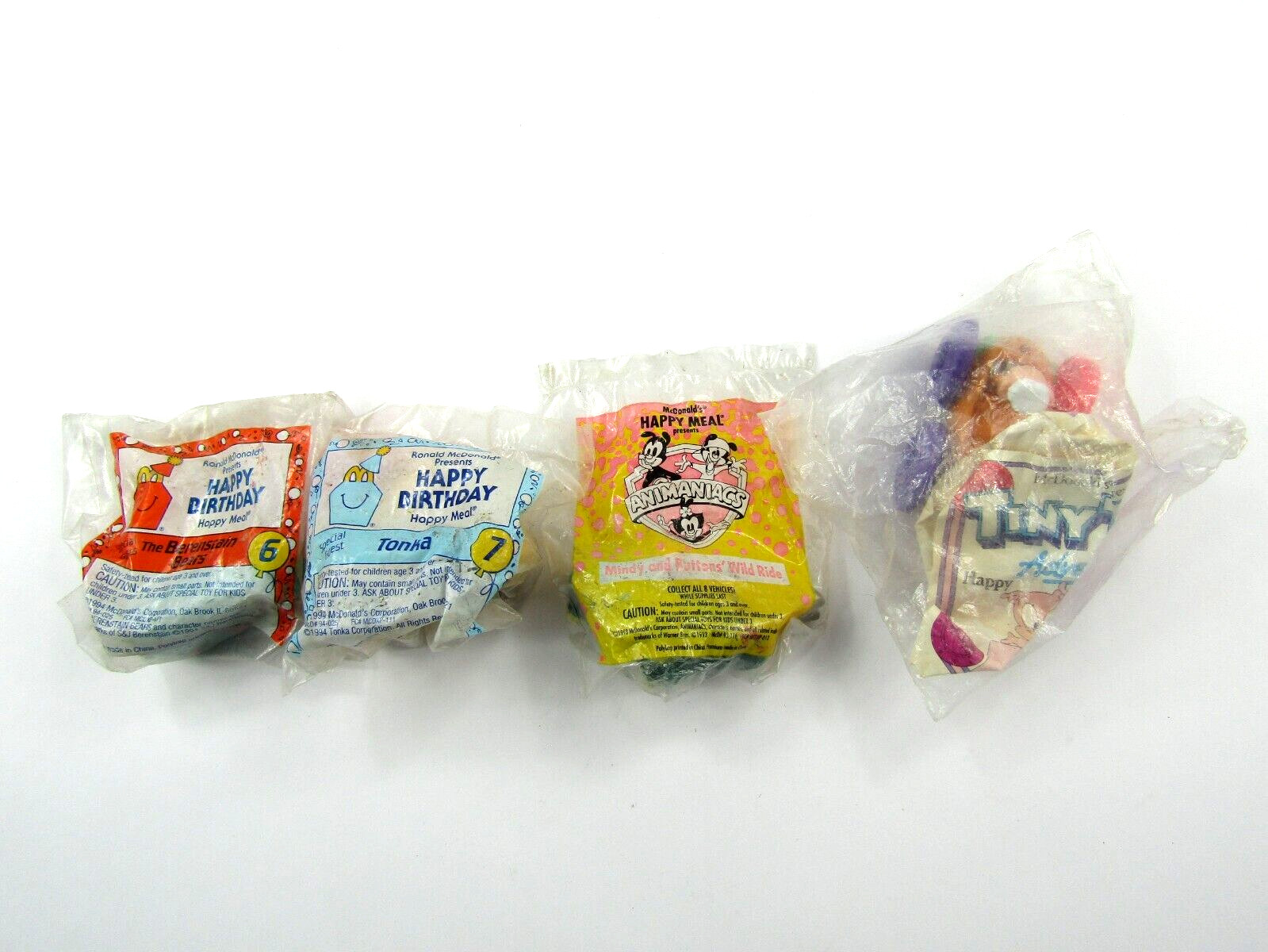 VTG Happy Meal Lot Of 4 The Berenstain Bears Animaniacs Tiny Toons Porkie Toys