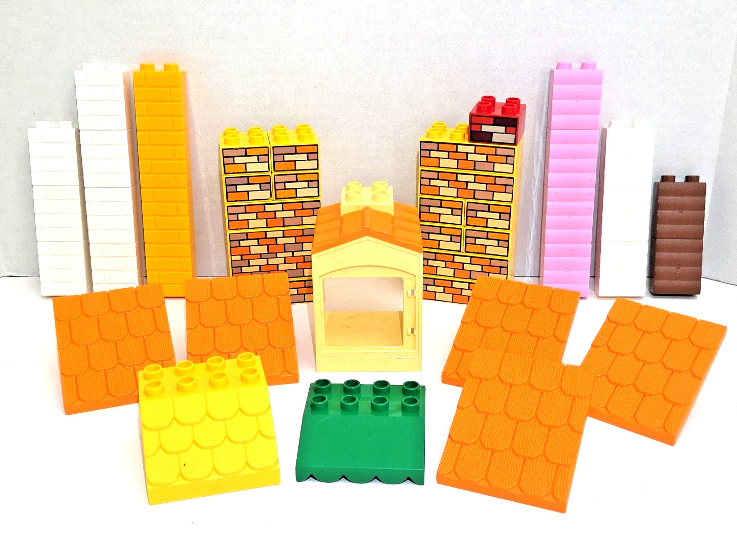 Lego DUPLO Construction Lot - 44 Building Pcs Masonry Bricks Roof Slopes Brick