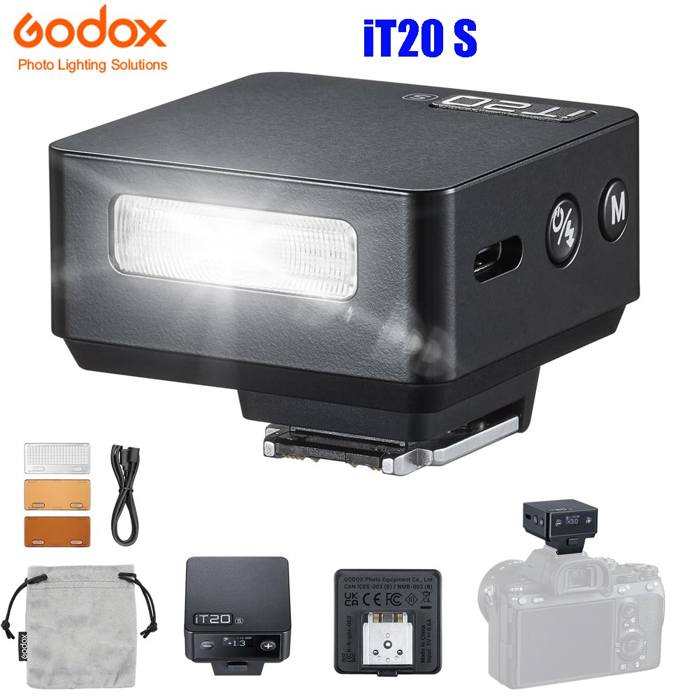 US GODOX iT20 S IT20S TTL Auto Mini Flash for Sony with Spreader & Color Filter