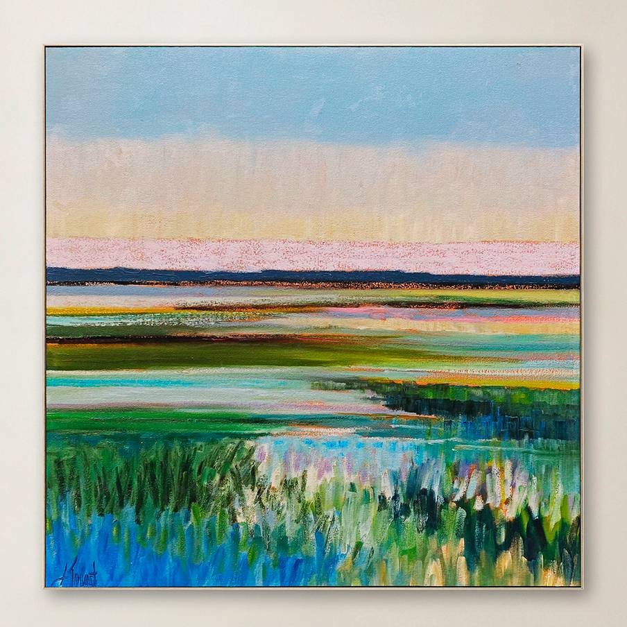 Tidal Waters 37" Square Giclee Framed Wall Art