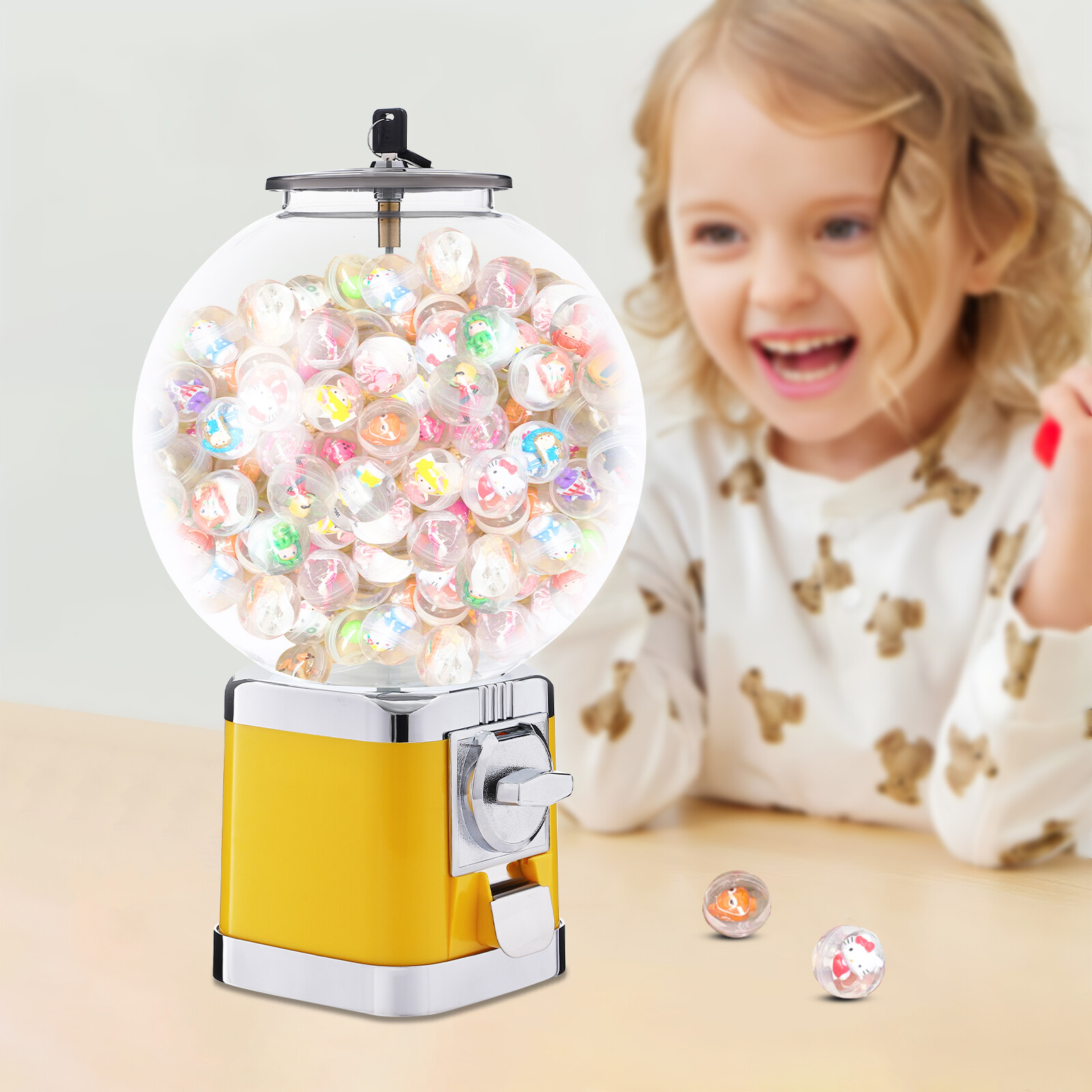 Yellow Twister Ball Dispenser,vending Machine, Twister Ball Dispenser