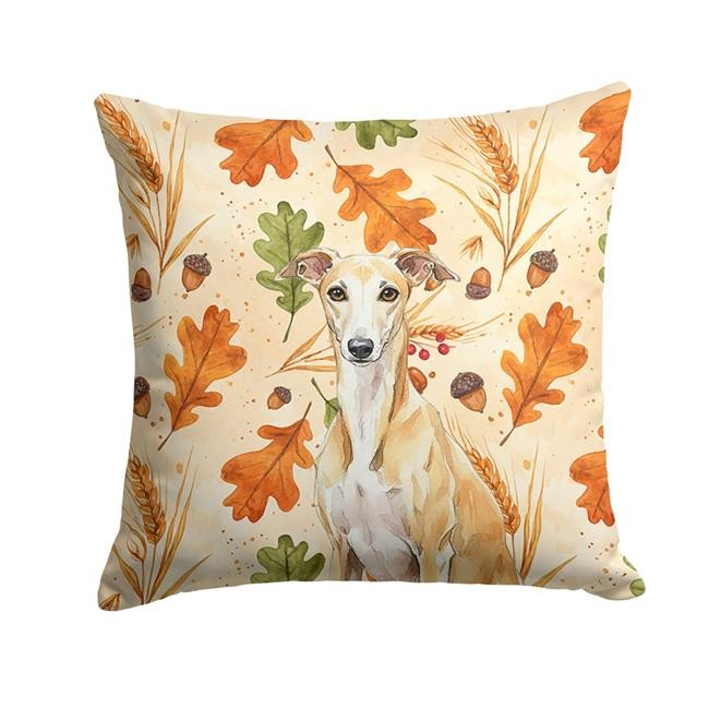 Carolines Treasures WDK8054PW1414 14 x 14 in. Fawn Whippet Heirloom Fall Thro...