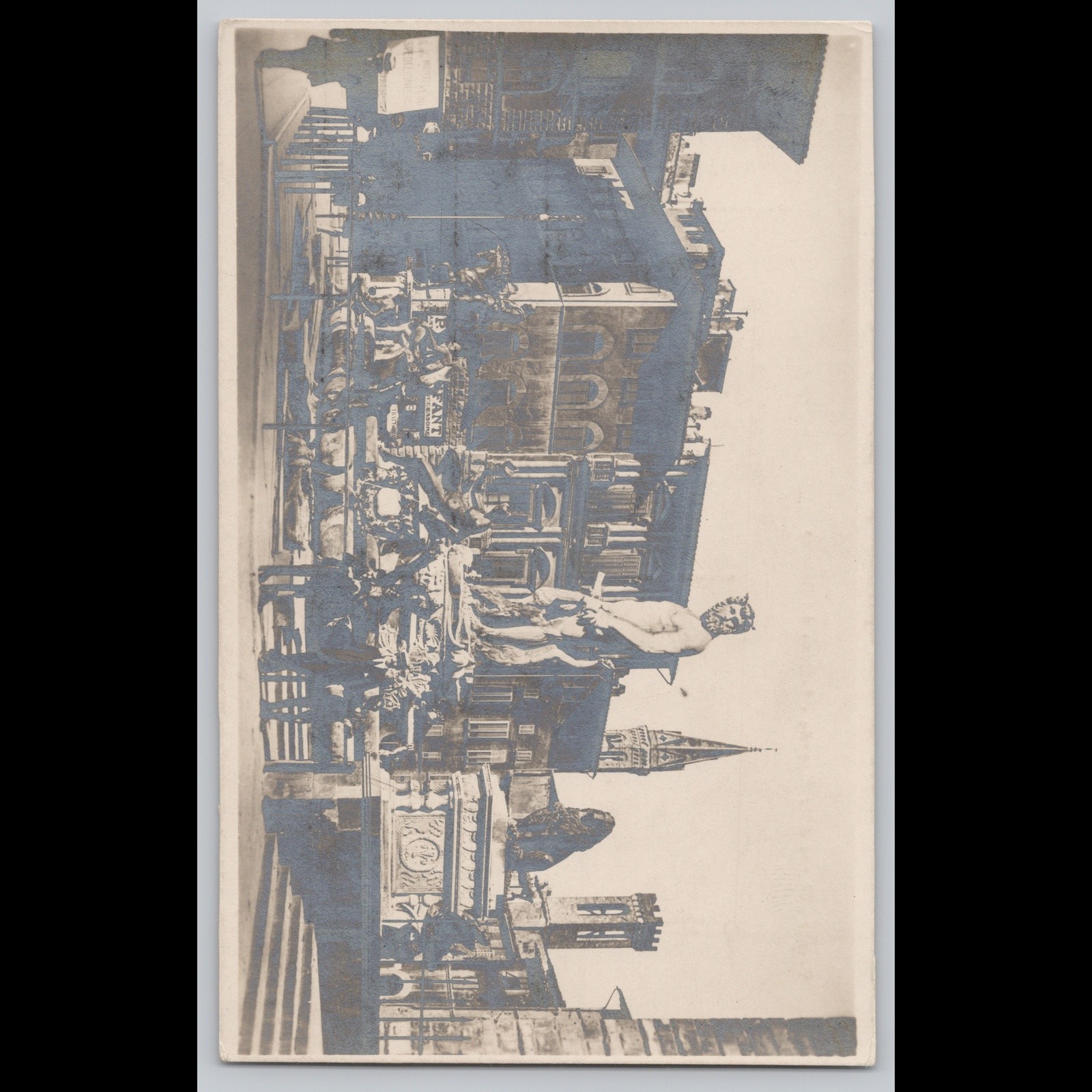 Antique Postcard Florence Piazza della Signoria Fontana del Nettuno Italy