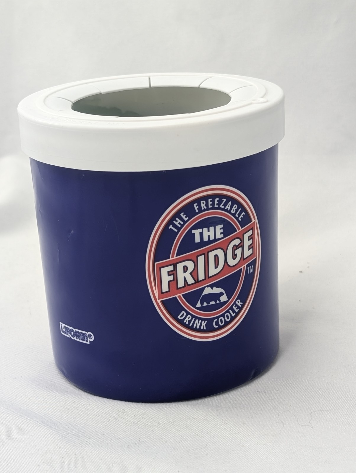 Vintage THE FRIDGE Blue Freezable Drink Cooler Can Koozie Lifoam Tailgate Picnic