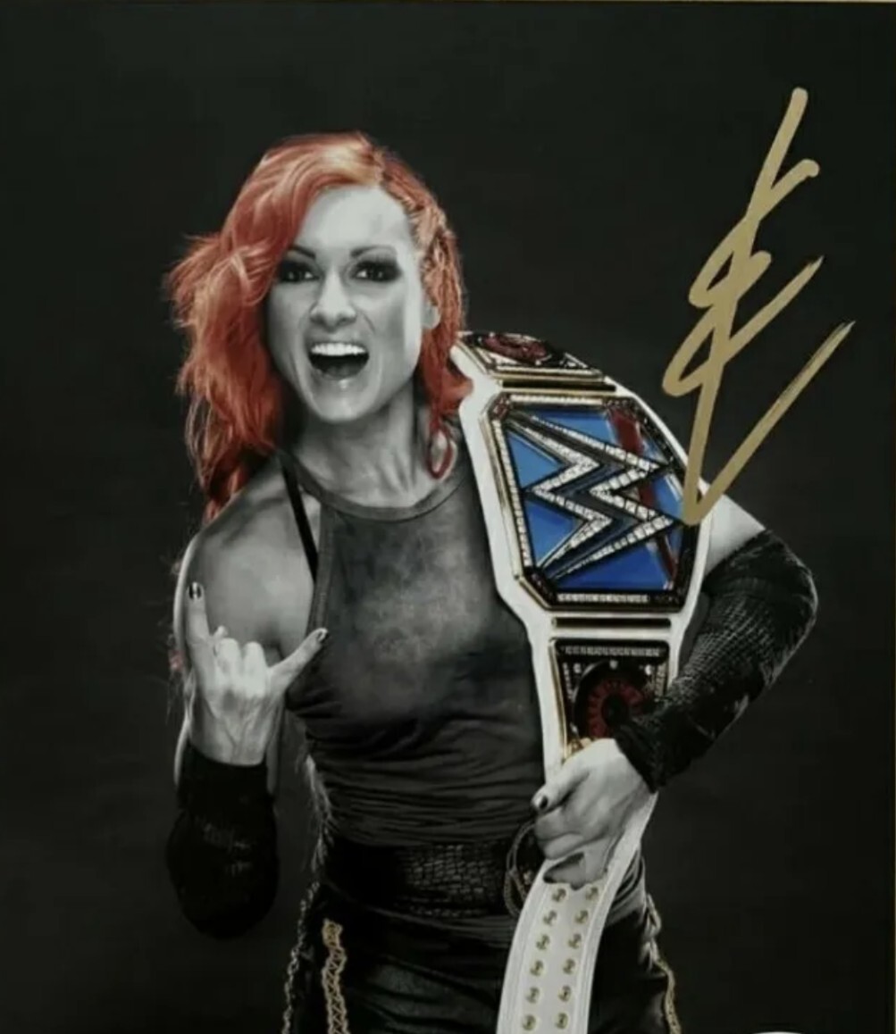 Becky Lynch Signed RP Sexy Studio WWE Women's Champion 8X10 Photo 