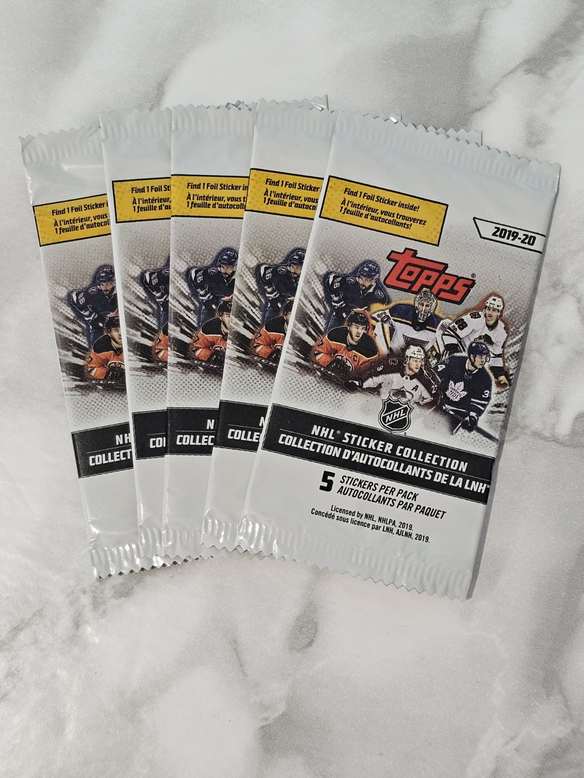 Topps 2019-20 NHL Sticker Collection, Sets Of 5 Unopened Packages